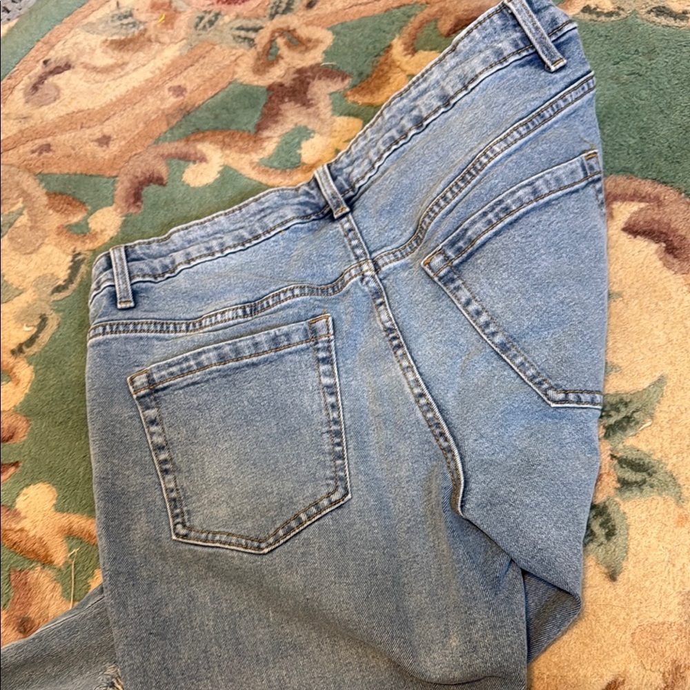 NOBO Blue Flare Wide Leg Jeans Distressed - Picture 3 of 3